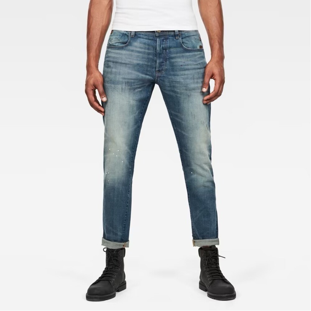 G-Star RAW G-Bleid Slim Men's Tapered Jeans Medium Wash Paint Splatter 34X32
